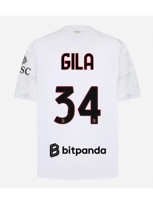 Moški Nogometna dresi replika AC Milan Mario Gila #34 Gostujoči 2026-27 Kratek rokav Moški Nogometna dresi replika AC Milan Mario Gila #34 Gostujoči 2026-27 Kratek rokav